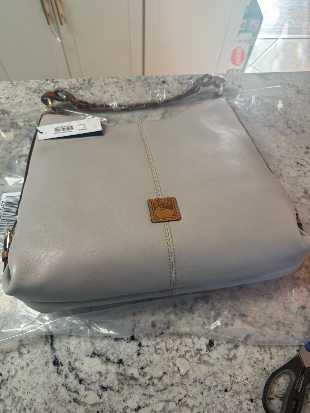 Dooney & Bourke Florentine Leather Hobo Bag in Ecru